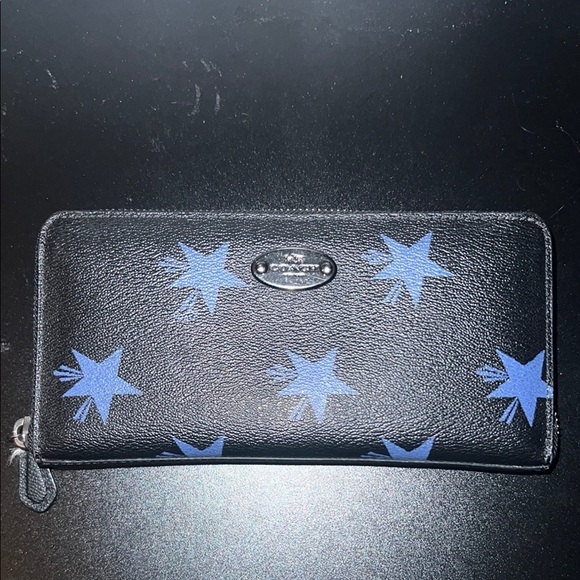 Coach F53426 Star Canyon Quinn Wallet Limited Edition Black/Blue - Picture 1 of 6